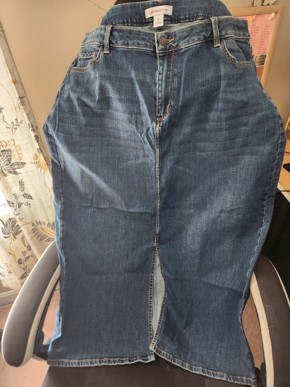 Liz Claiborne Dark Blue Denim Pencil Skirt